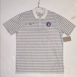 Nike Boise State Men's Polo Shirt - Gray and White Stripes